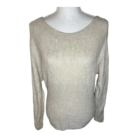 Abercrombie & Fitch Size‎ Small Cream Loose Knit Boatneck Dolman Sweater - Picture 1 of 7